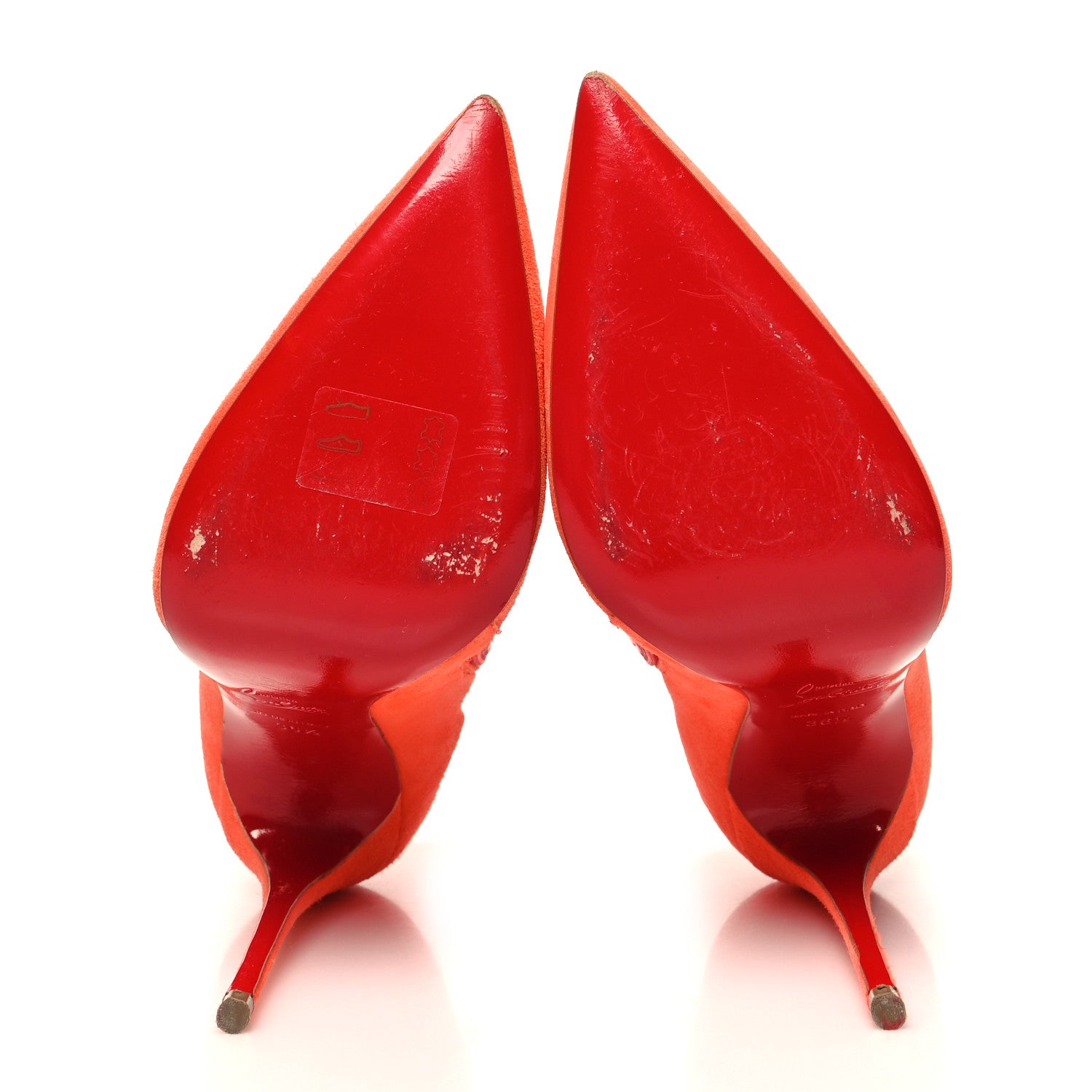 Christian Louboutin Veau Velours So Kate Booty 100 Ankle Boots 36.5 Orange 5 of 7