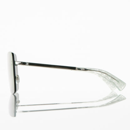 Chanel Metal Shield Runway Sunglasses 4215 Silver Purple 3 of 10