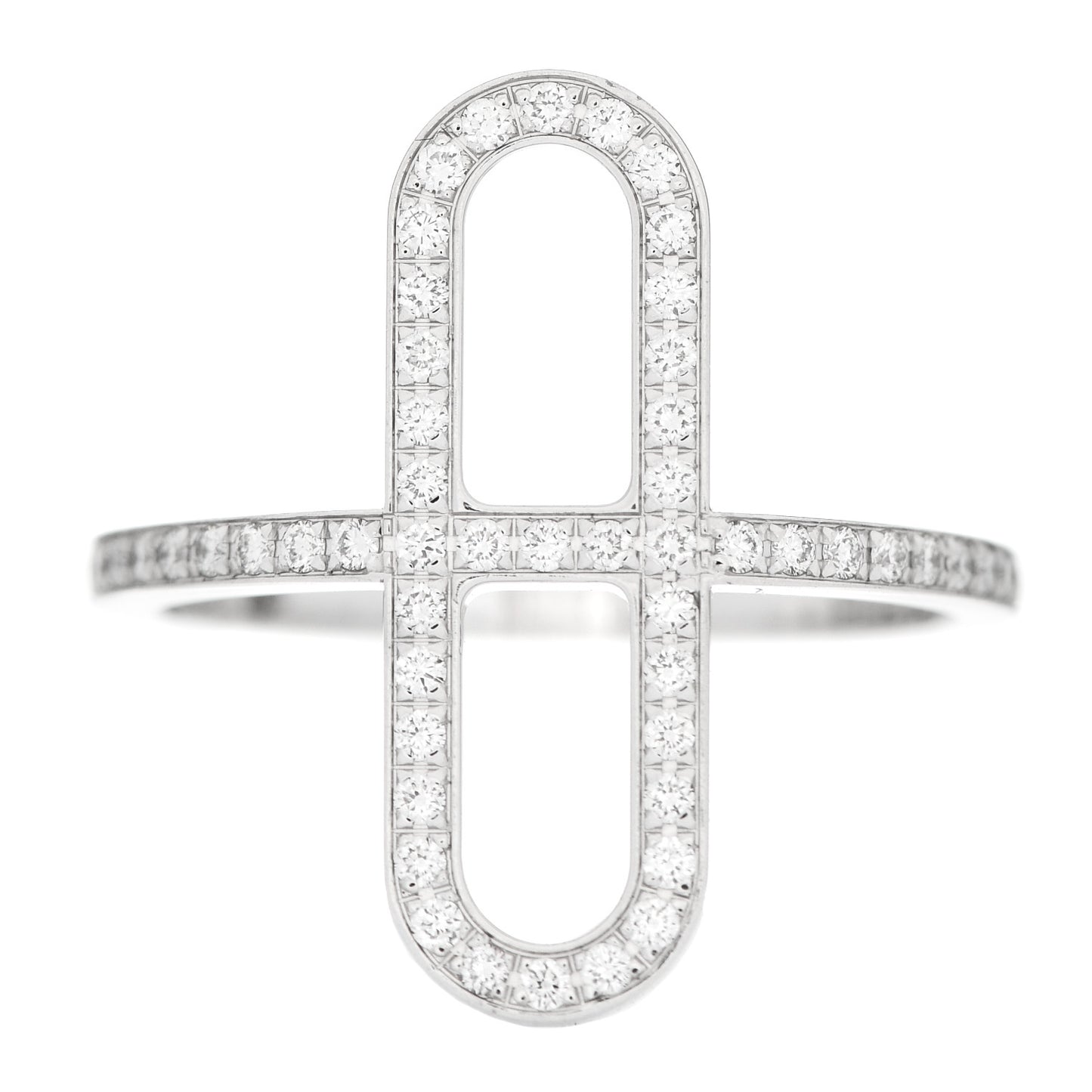 18K White Gold Diamond Ever Chaine d'Ancre Ring 50 5.25