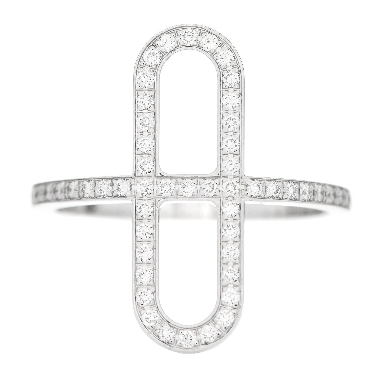 Hermes 18K White Gold Diamond Ever Chaine d'Ancre Ring 50 5.25 1 of 7