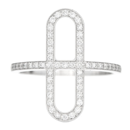 Hermes 18K White Gold Diamond Ever Chaine d'Ancre Ring 50 5.25 1 of 7
