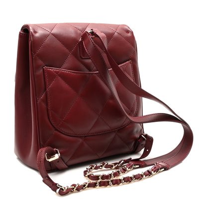 Chanel Lambskin Quilted Chain Backpack Burgundy 3 of 10