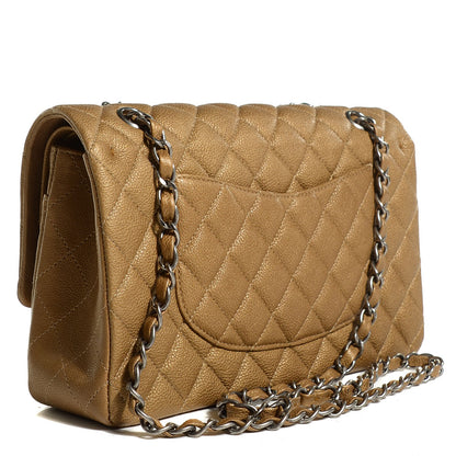 Chanel Metallic Calfskin Quilted Medium Double Flap Dark Gold 3 of 9