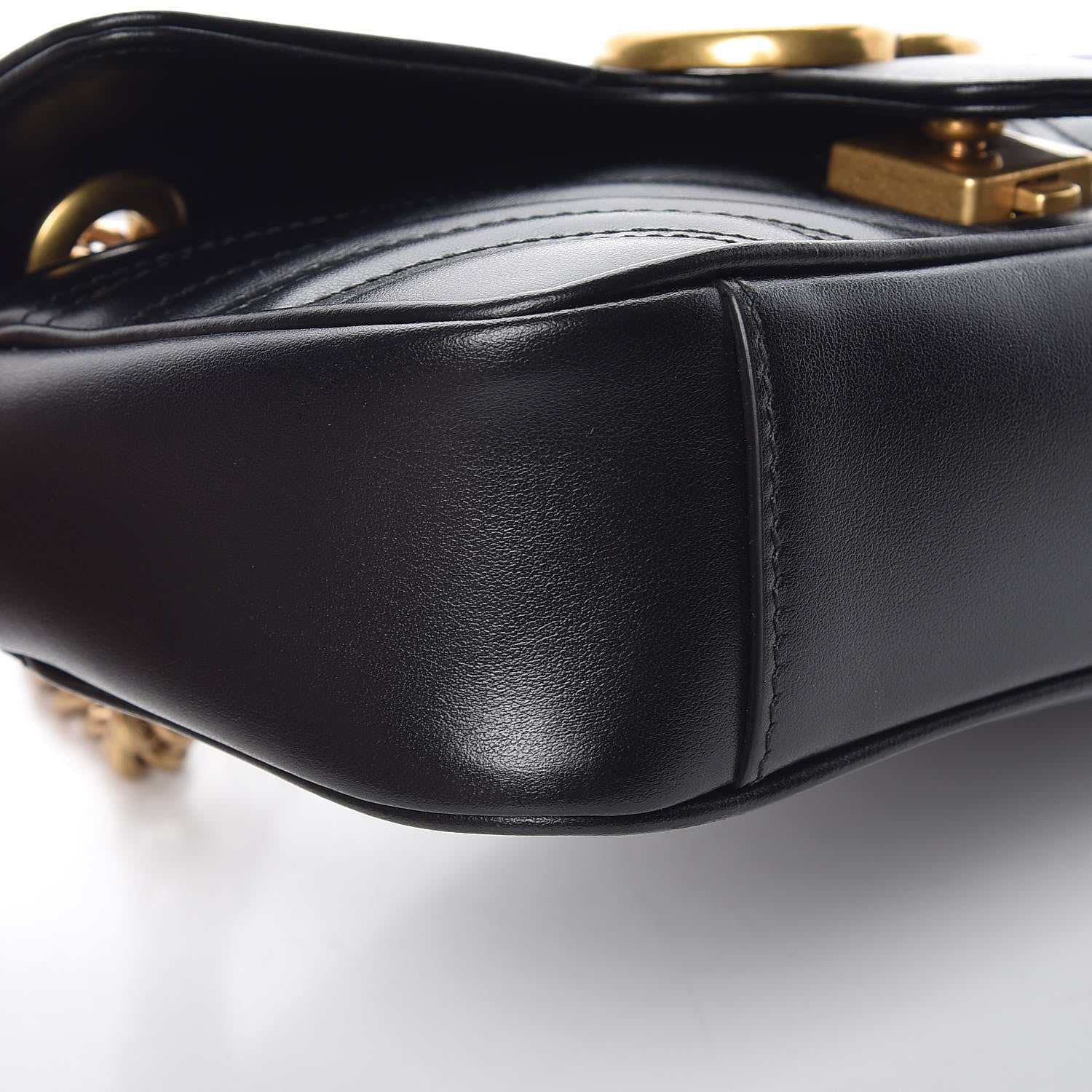 Gucci Calfskin Matelasse Mini GG Marmont Shoulder Bag Black 8 of 9