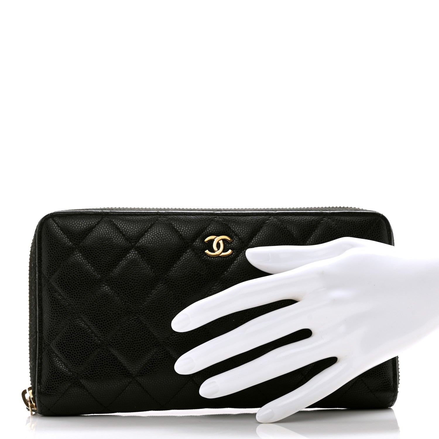 Chanel Caviar Quilted Large Zip Around Organizer Wallet Black 2 of 11