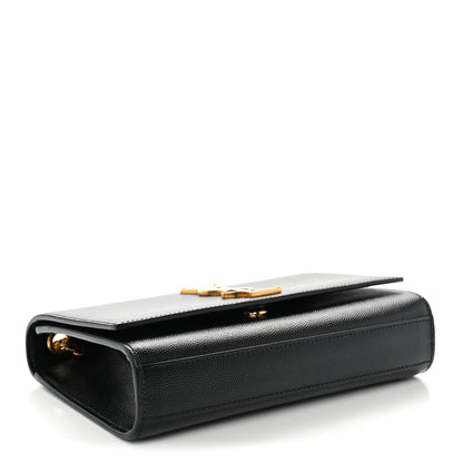 Saint Laurent Grain De Poudre Small Monogram Kate Satchel Black 6 of 19
