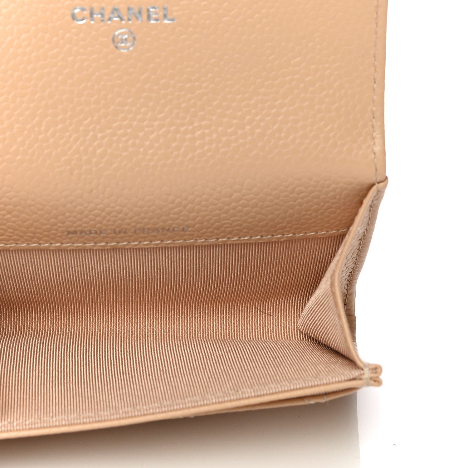 Chanel Caviar Quilted Flap Card Holder Wallet Beige 5 of 12