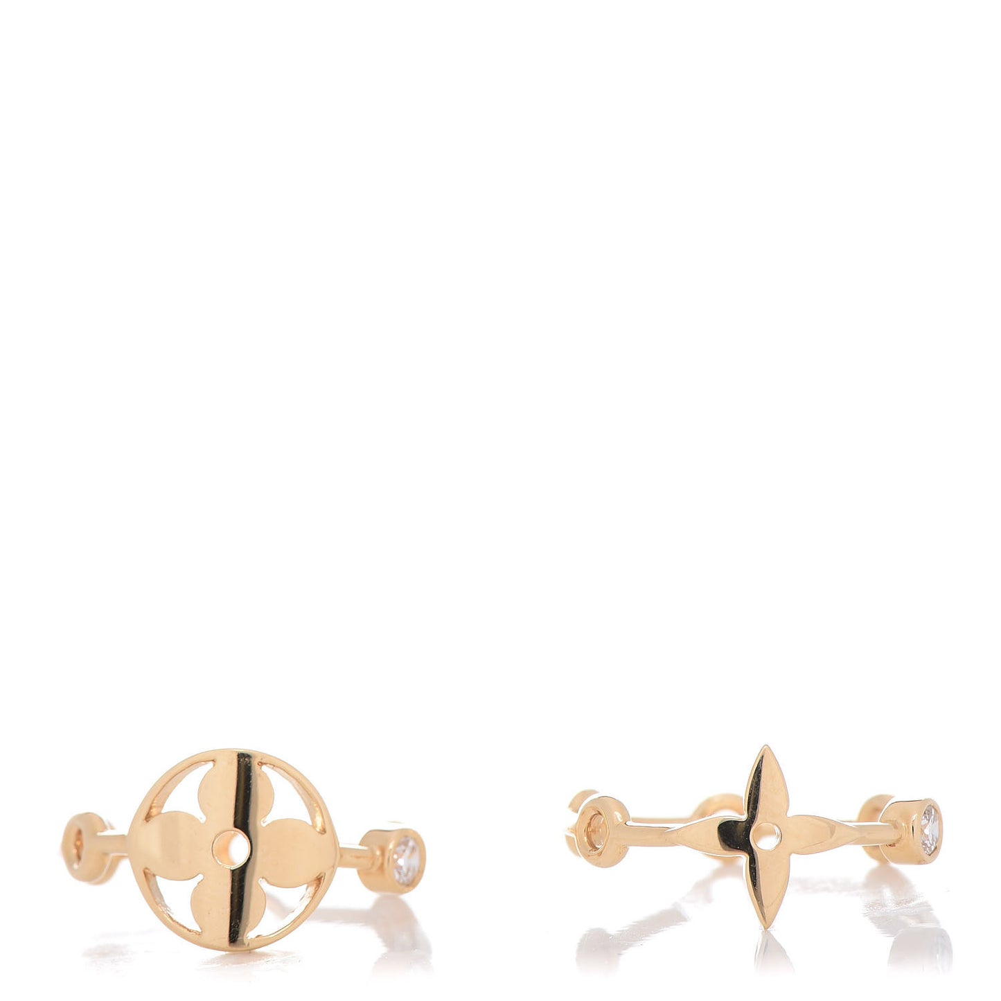 18K Gold Diamond Monogram Idylle Blossom Ring Set 48 4.5