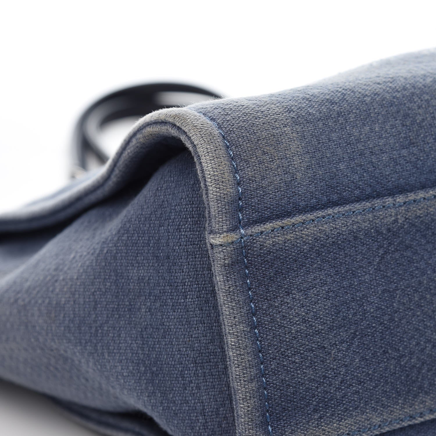 Chanel Canvas Small Deauville Tote Denim Blue 9 of 12