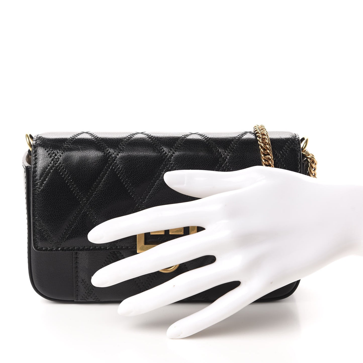 Goatskin Quilted GV3 Mini Pocket Convertible Bag Black