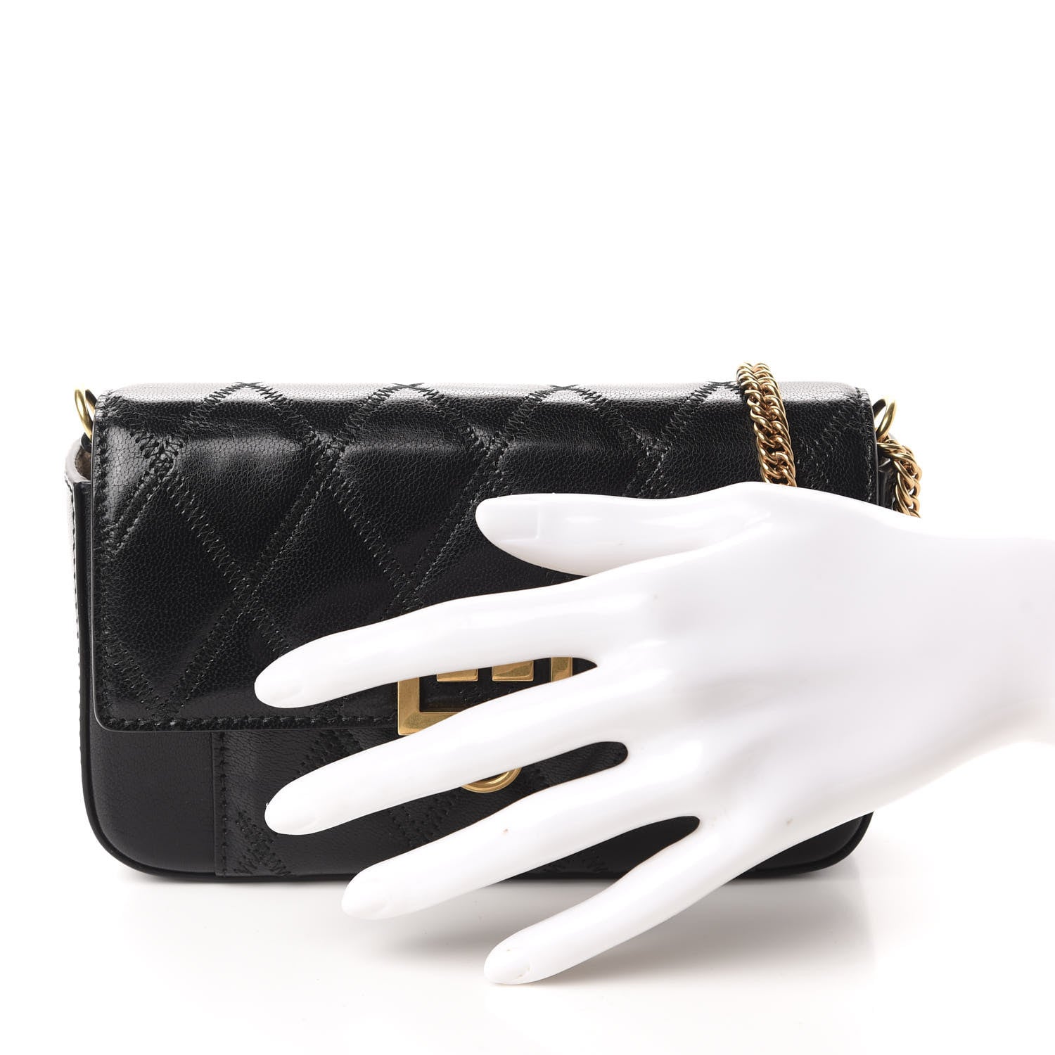 Givenchy Goatskin Quilted GV3 Mini Pocket Convertible Bag Black 2 of 12