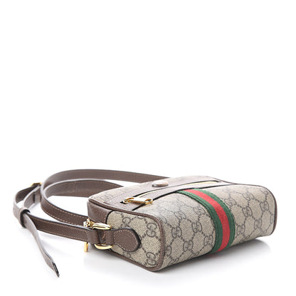 Gucci GG Supreme Monogram Web Mini Ophidia Shoulder Bag Brown 3 of 8