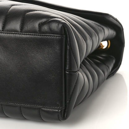 Saint Laurent Calfskin Y Quilted Monogram Medium Loulou Chain Satchel Black 9 of 10