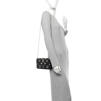 Louis Vuitton Empreinte Monogram Giant Felicie Pochette Black Beige 2 of 13
