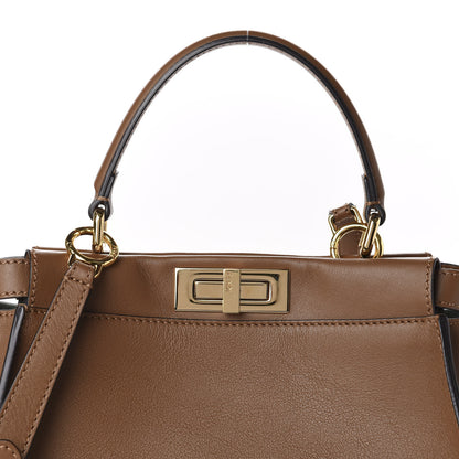 Fendi Vitello Seta Shiny Nappa Ayers Medium Peekaboo Iconic Satchel Brownie Menta 12 of 12