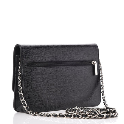 Chanel Caviar Timeless CC Wallet On Chain WOC Black 3 of 10