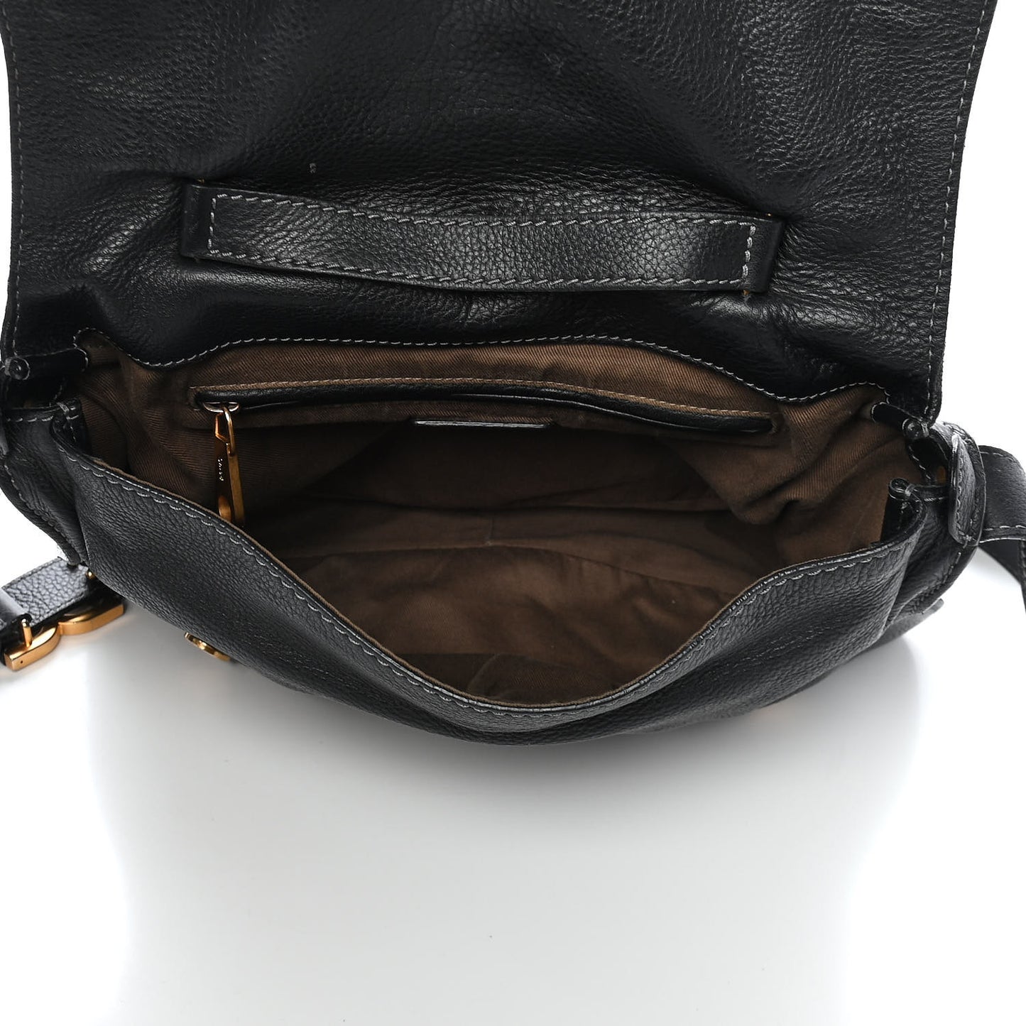 Calfskin Small Marcie Satchel Black