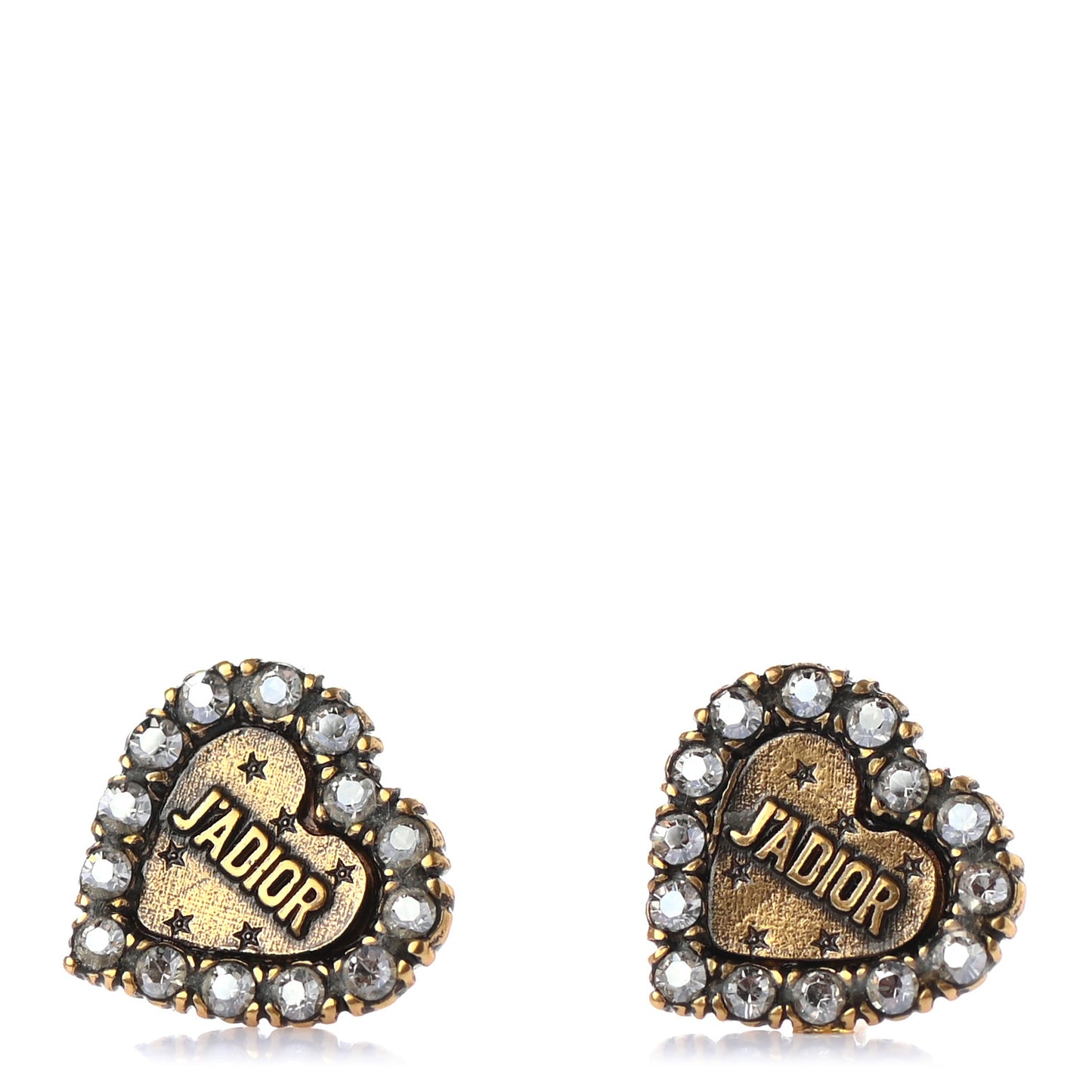 Pearl Crystal Heart J'Adior Mise En Dior Tribal Earrings