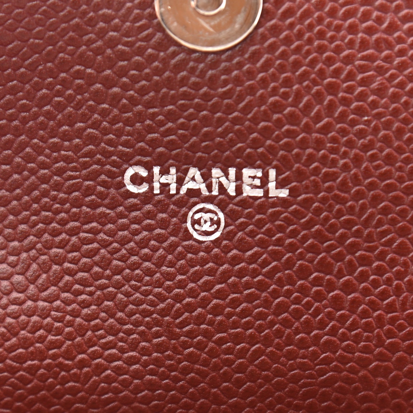 Caviar Half Moon Wallet On Chain WOC Bordeaux