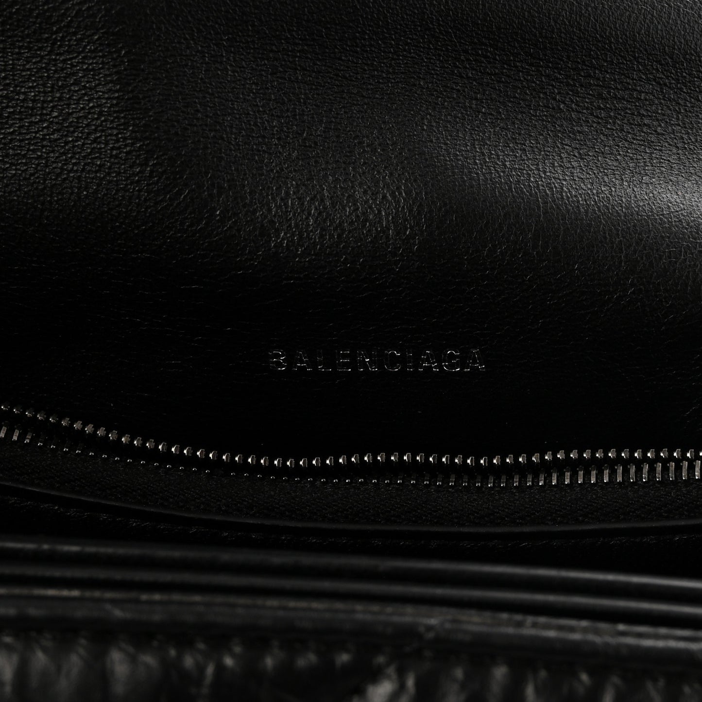 Crushed Calfskin Quilted Matte Black Hardware Medium Crush Chain Bag Black