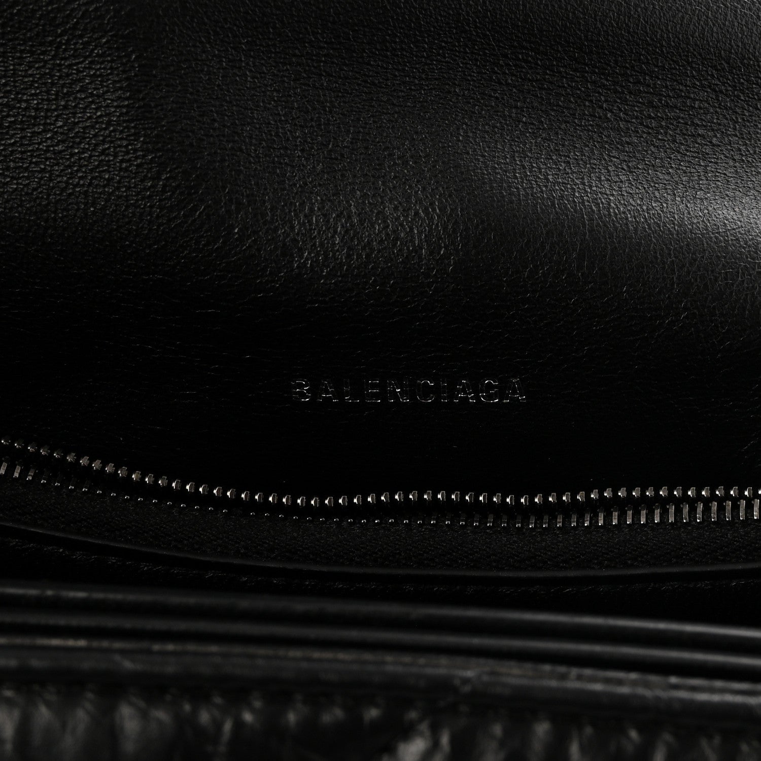 Balenciaga Crushed Calfskin Quilted Matte Black Hardware Medium Crush Chain Bag Black 6 of 9
