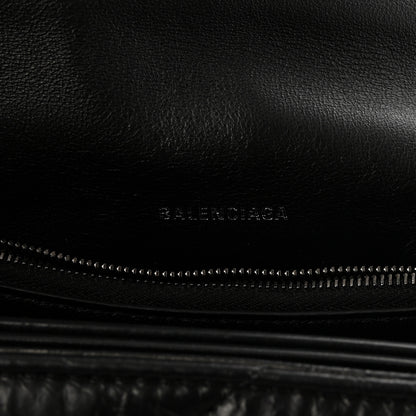 Balenciaga Crushed Calfskin Quilted Matte Black Hardware Medium Crush Chain Bag Black 6 of 9