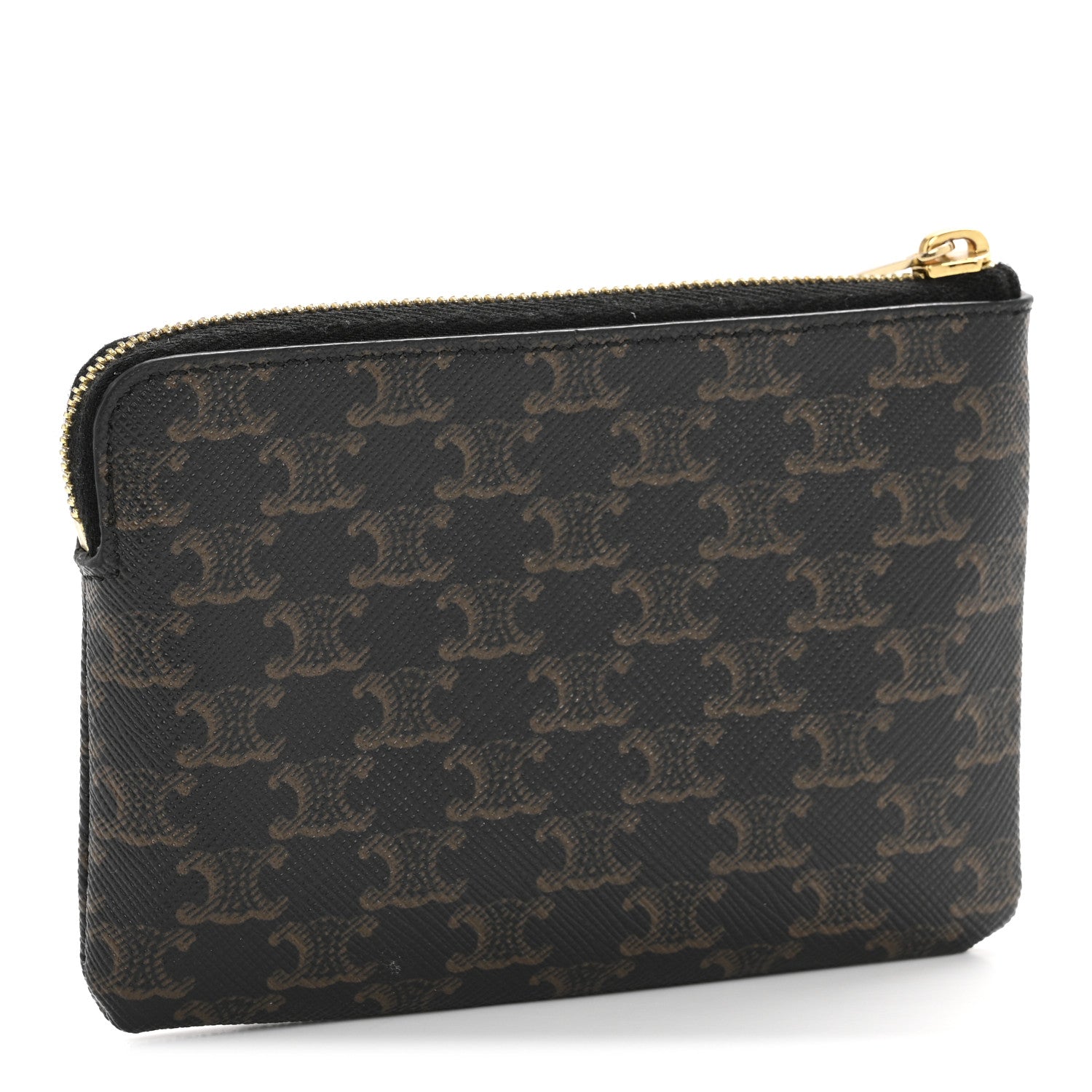 Celine Triomphe Canvas Logo Coin and Card Pouch With Hook Black 3 of 10