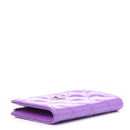 Chanel Patent Quilted Key Pouch Purple 4 of 4