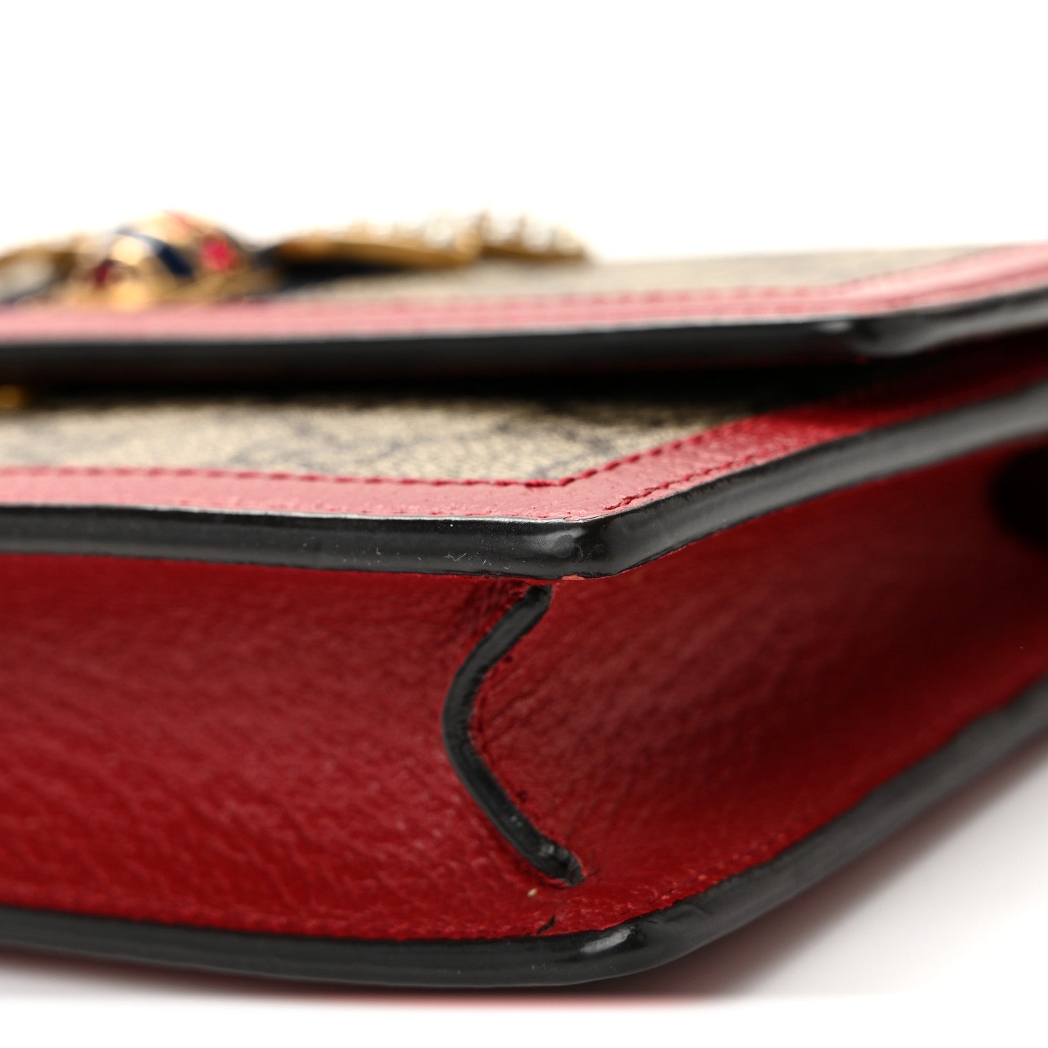 Gucci GG Supreme Monogram Web Queen Margaret Chain Wallet Red 9 of 10
