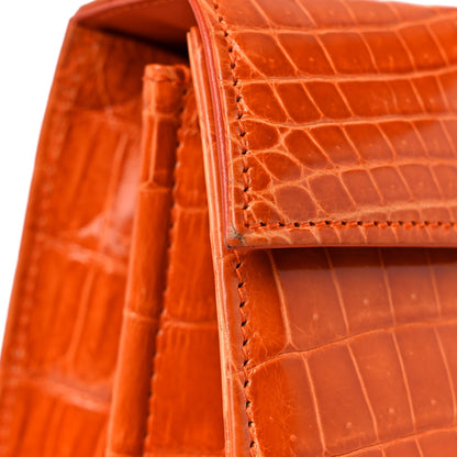 Salvatore Ferragamo Crocodile Gancini 2-Way Top Handle Bag Orange 14 of 17