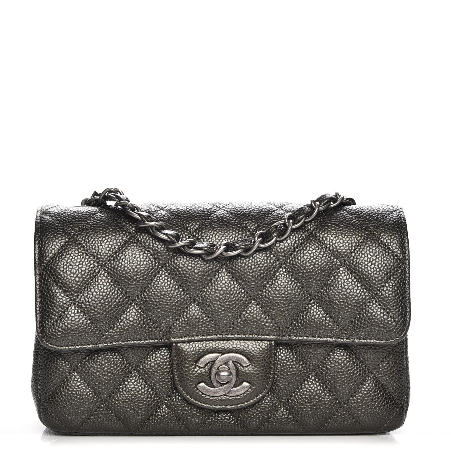 Chanel Caviar Quilted Mini Rectangular Flap Dark Charcoal 1 of 8