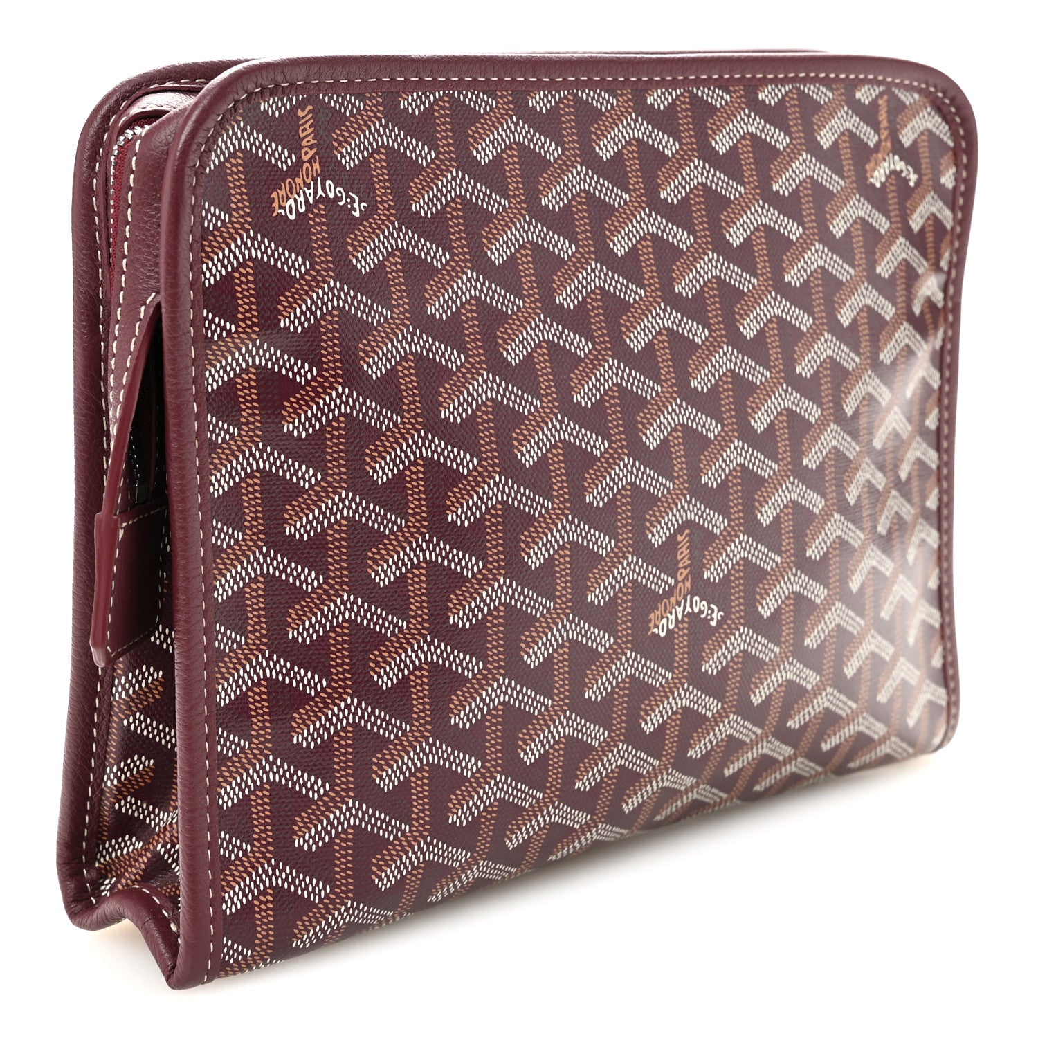 Goyard Goyardine Jouvence GM Toiletry Pouch Burgundy 2 of 8