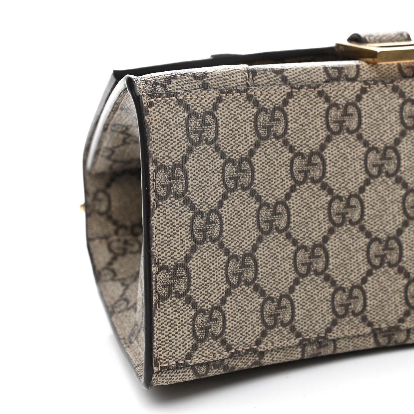 X GUCCI GG Supreme Monogram Small Hourglass Top Handle Bag Beige Ebony