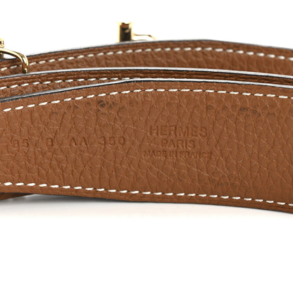 Hermes Chamonix Togo 32mm Royal Belt 85 Black Gold 5 of 8
