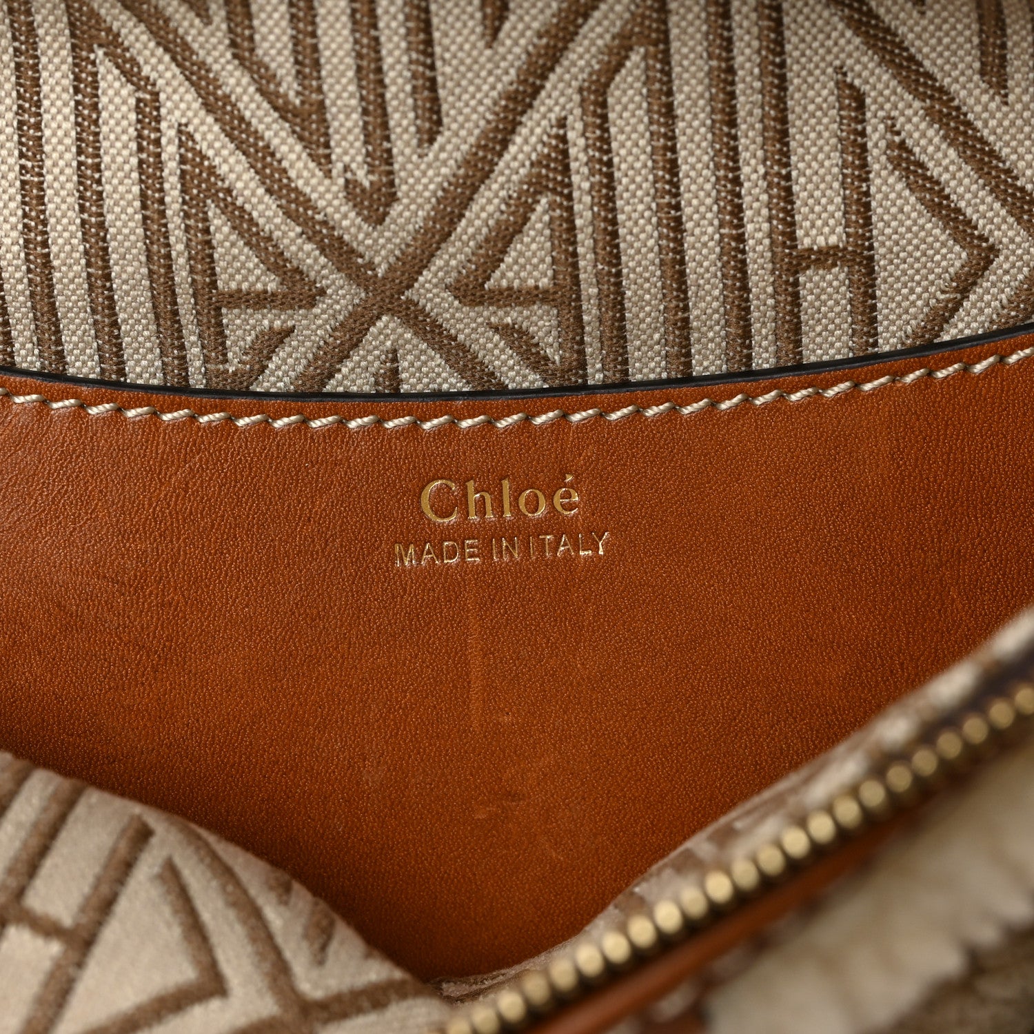 Chloe Shearling Calfskin Mini Daria Chain Bag Caramel 7 of 9