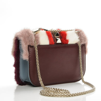 Valentino Garavani Mink Fur Colorblock Small Glam Lock Rockstud Flap Multicolor 3 of 6