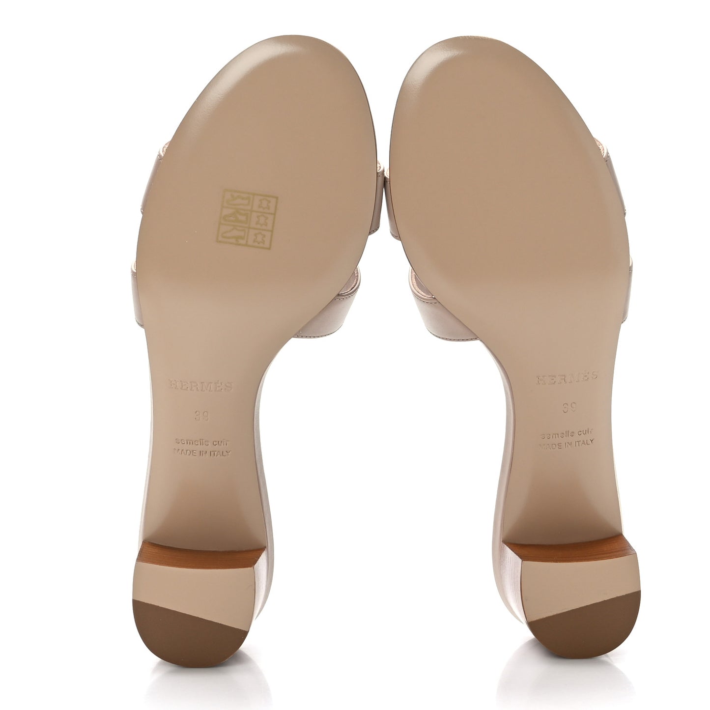 Calfskin Oasis Sandals 39 Beige Nude