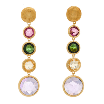 Marco Bicego 18K Yellow Gold Multi Gemstone Jaipur Color Drop Earrings 1 of 4