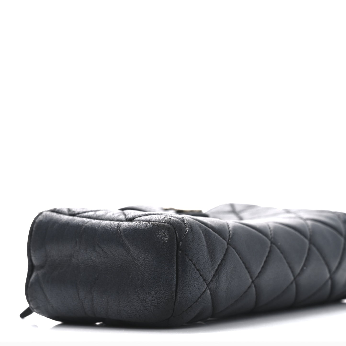 Lambskin Quilted Mini Phone Holder Clutch Black