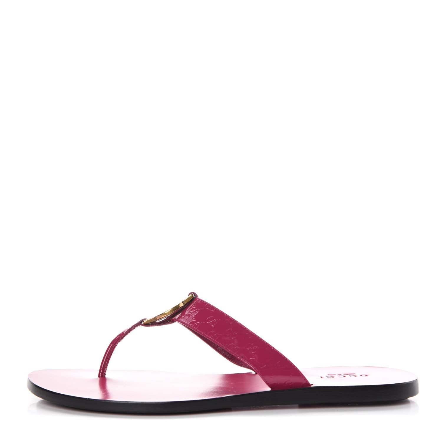 Gucci Patent Microguccissima Interlocking G Thong Sandals 36 Bright Bougainvillea 1 of 11