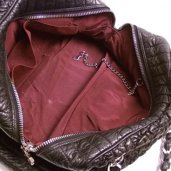 Chanel Lambskin Classic Crinkled Scrunched Bowler Black 9 of 10