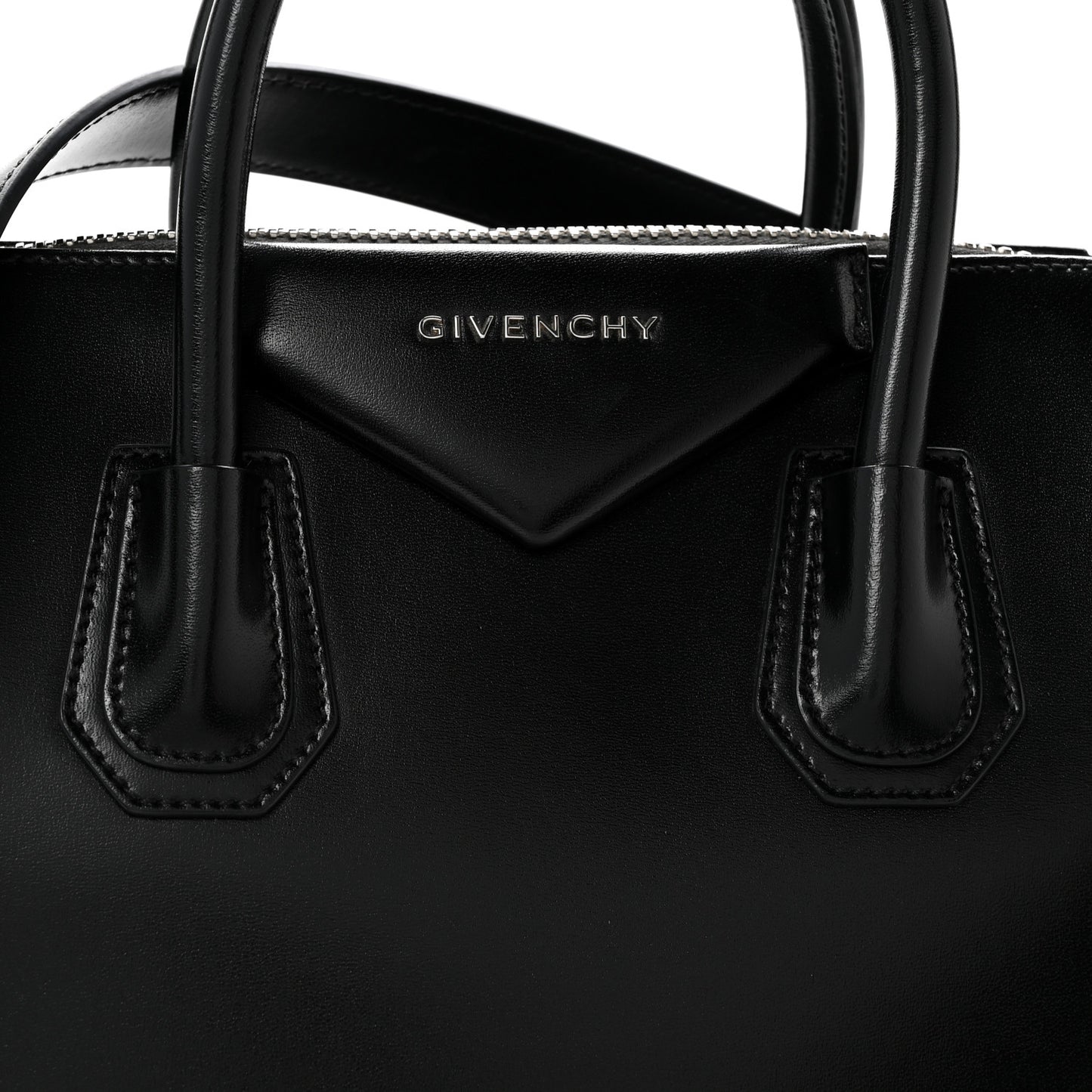 Shiny Lord Calfskin Small Antigona Black