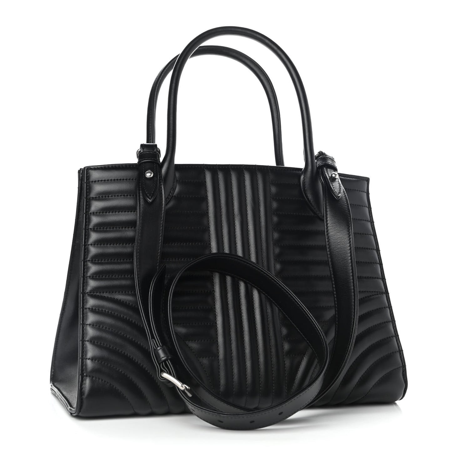 Soft Calfskin Impunture Diagramme Tote Black