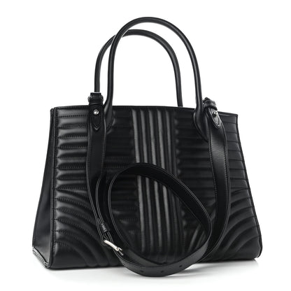 Prada Soft Calfskin Impunture Diagramme Tote Black 2 of 8