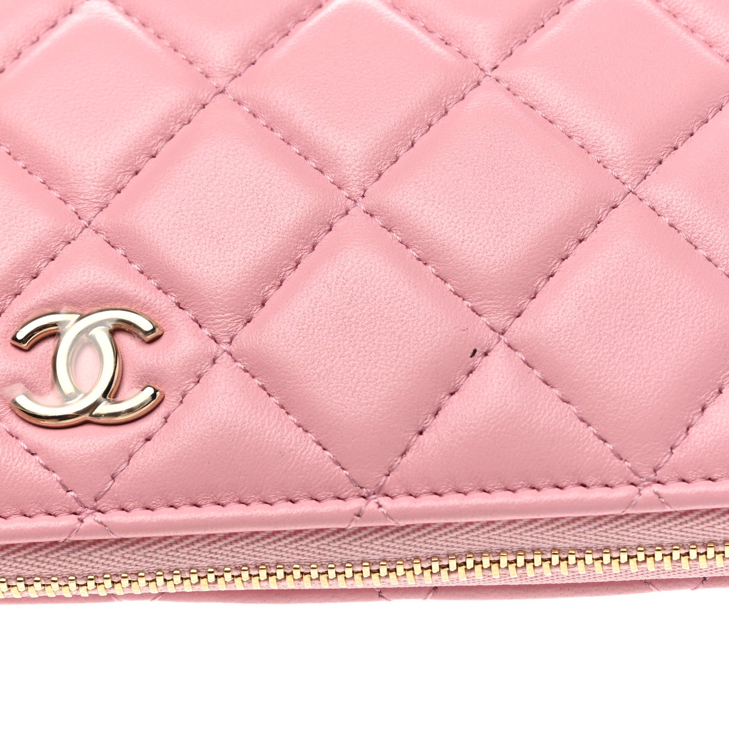 Chanel Lambskin Quilted Cosmetic Case Pink 8 of 8