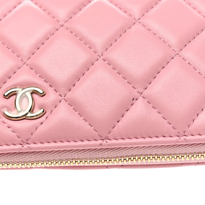 Chanel Lambskin Quilted Cosmetic Case Pink 8 of 8