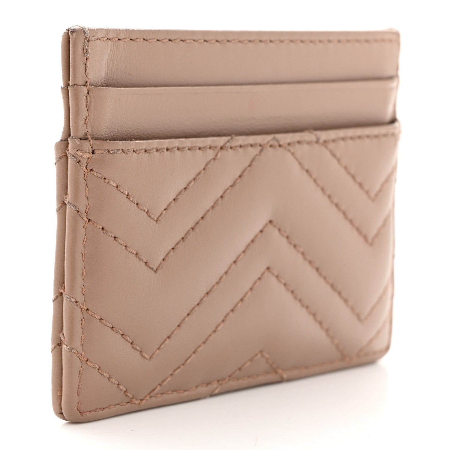 Gucci Calfskin Matelasse GG Marmont Card Holder Porcelain Rose 3 of 8