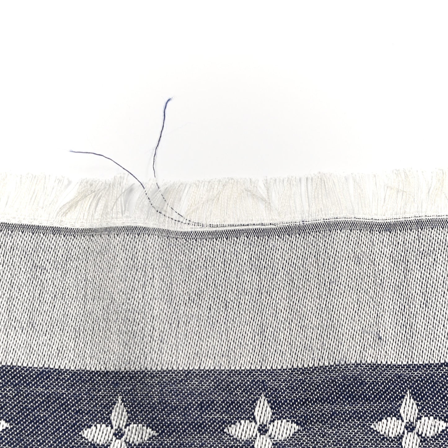 Silk Wool Monogram Denim Shawl Blue