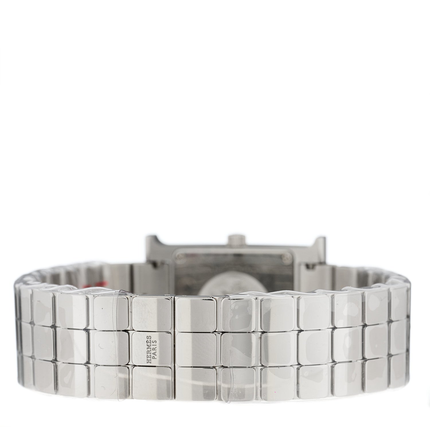 Hermes Stainless Steel Diamond Bezel Mother of Pearl 21mm Heure H Hour Quartz Watch 3 of 5