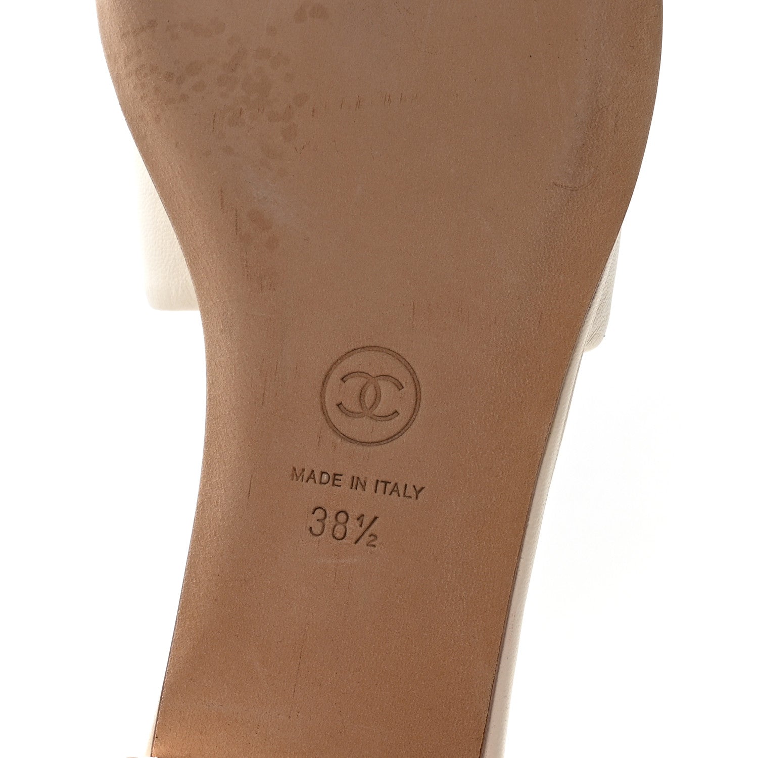 Chanel Lambskin Pearl CC Mules 38.5 Ivory 7 of 9